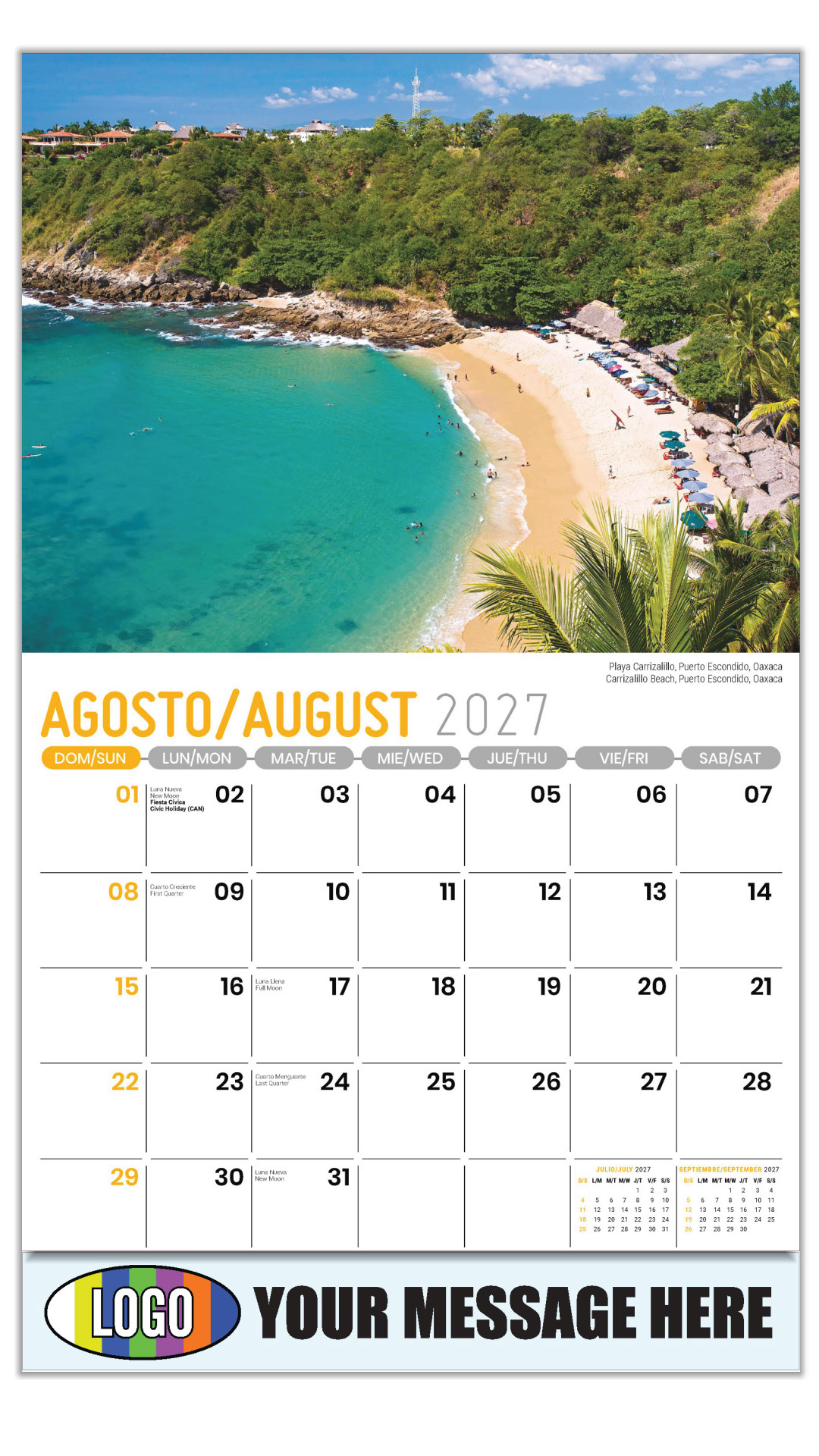 2027 Scenes of Mexico Bilingual Business Promotional Calendar