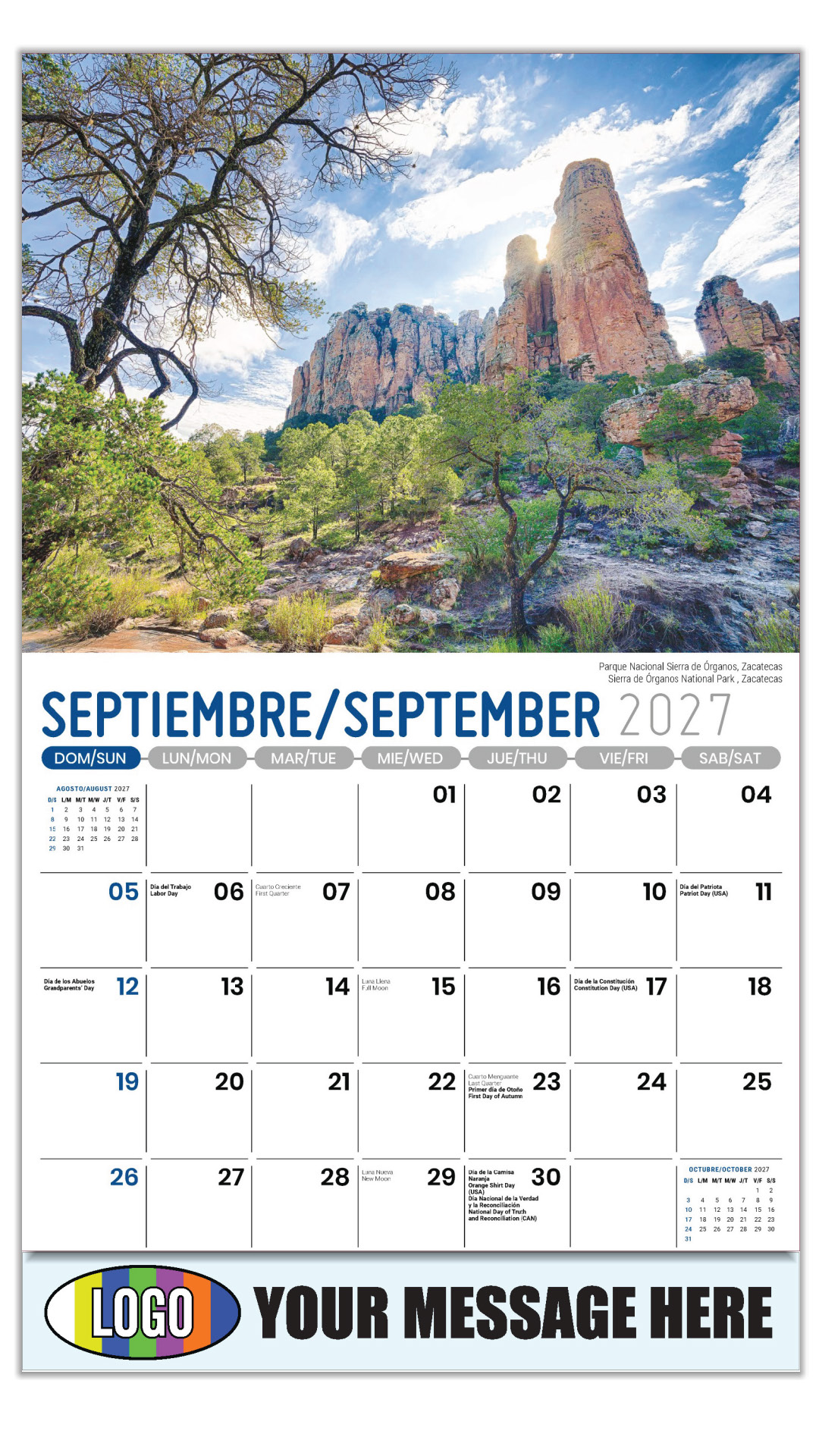 2027 Scenes of Mexico Bilingual Business Promotional Calendar