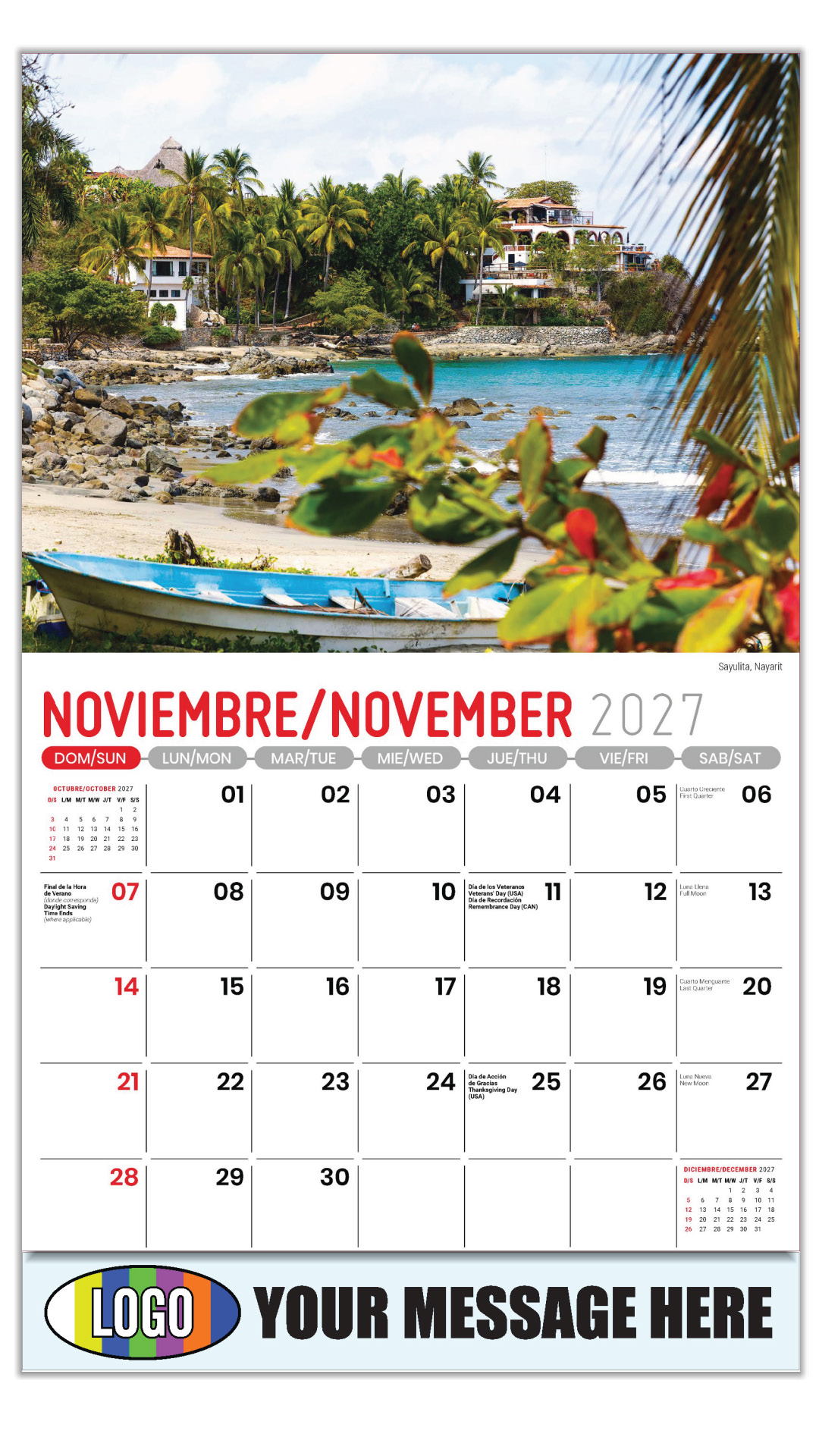 2027 Scenes of Mexico Bilingual Business Promotional Calendar