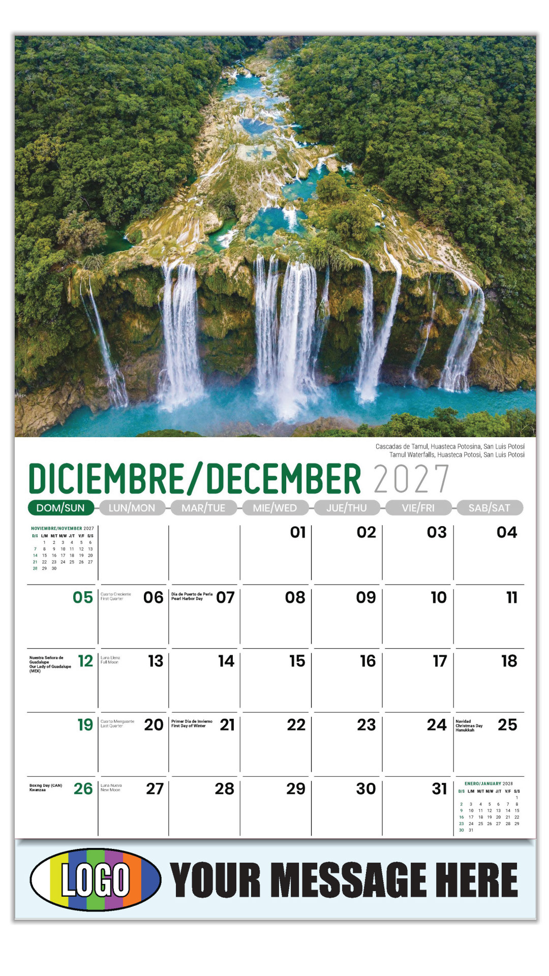 2027 Scenes of Mexico Bilingual Business Promotional Calendar