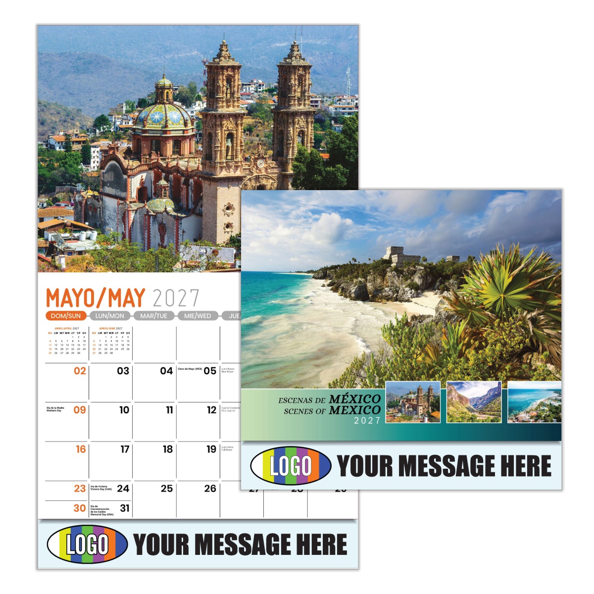 2027 Scenes of Mexico Bilingual Business Promotional Calendar