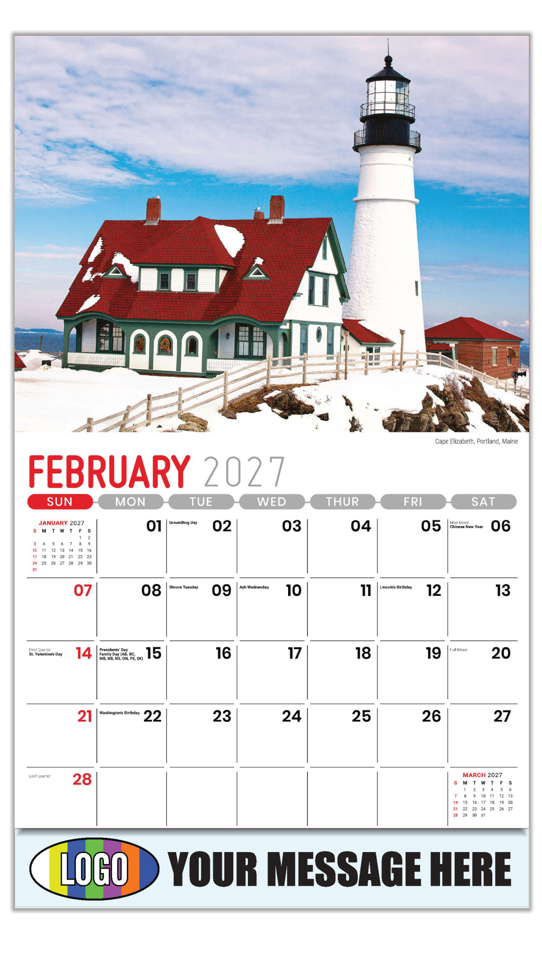 2027 Scenes of New England Business Promotional Calendar