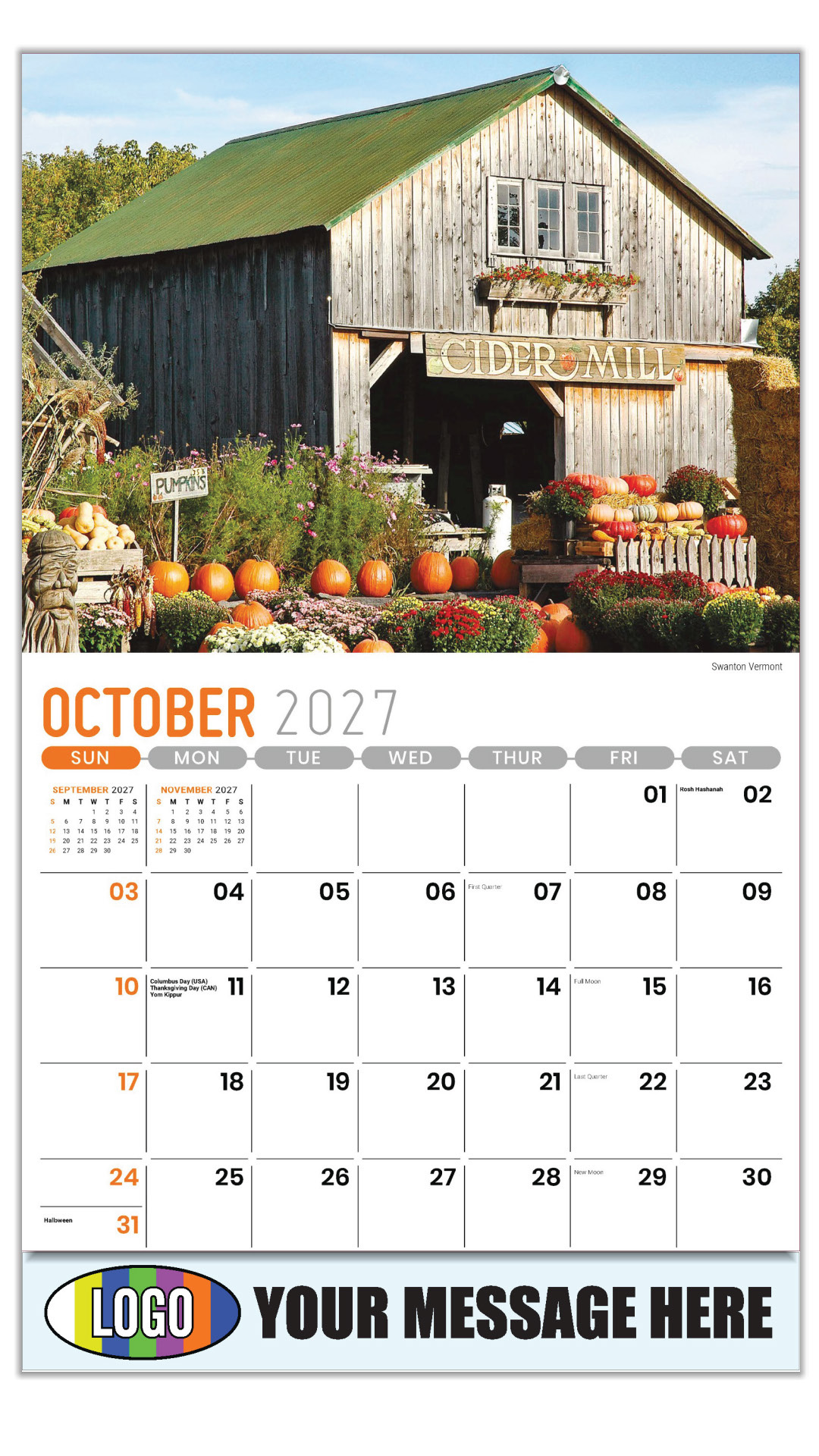 2027 Scenes of New England Business Promotional Calendar