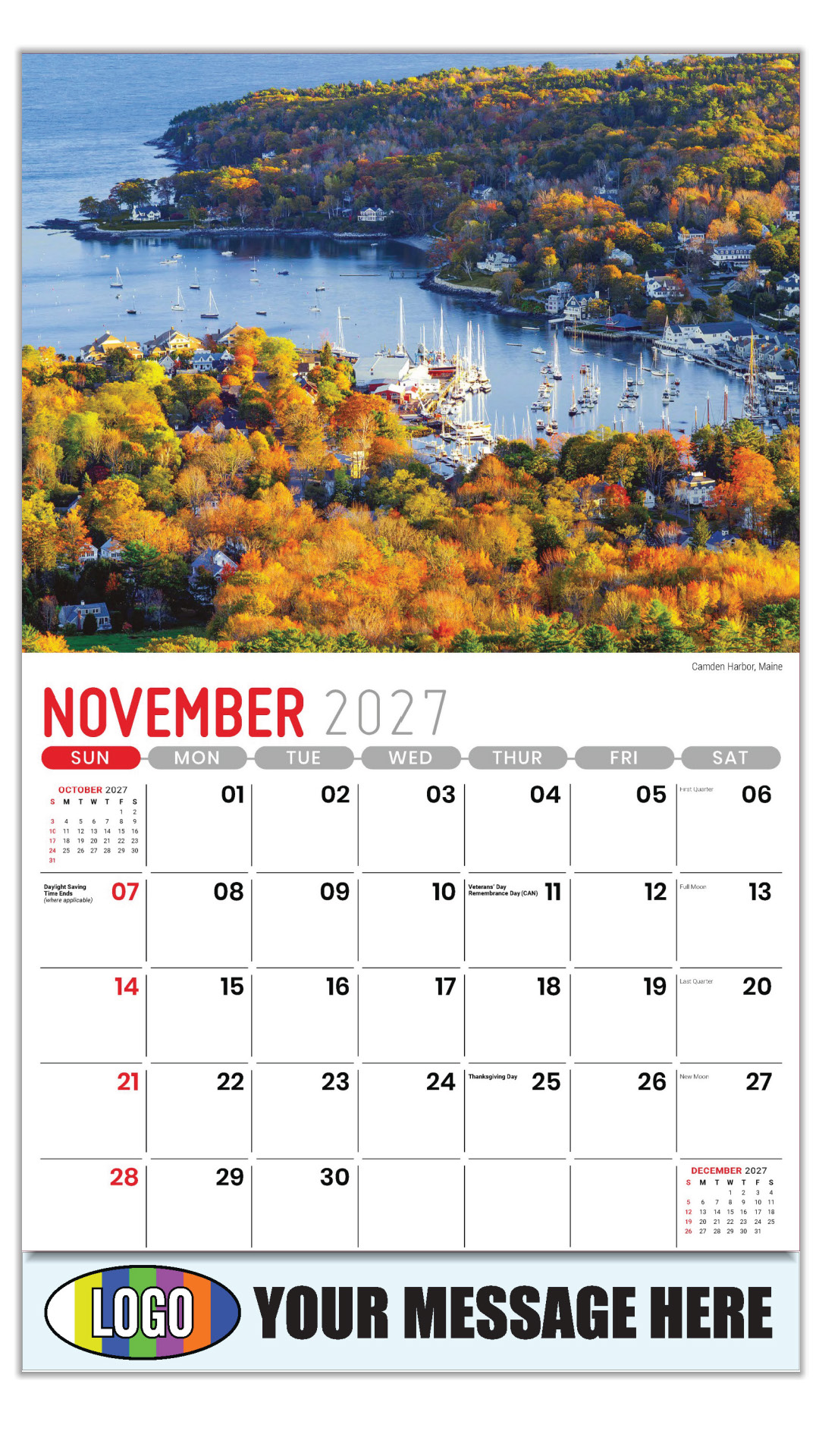 2027 Scenes of New England Business Promotional Calendar