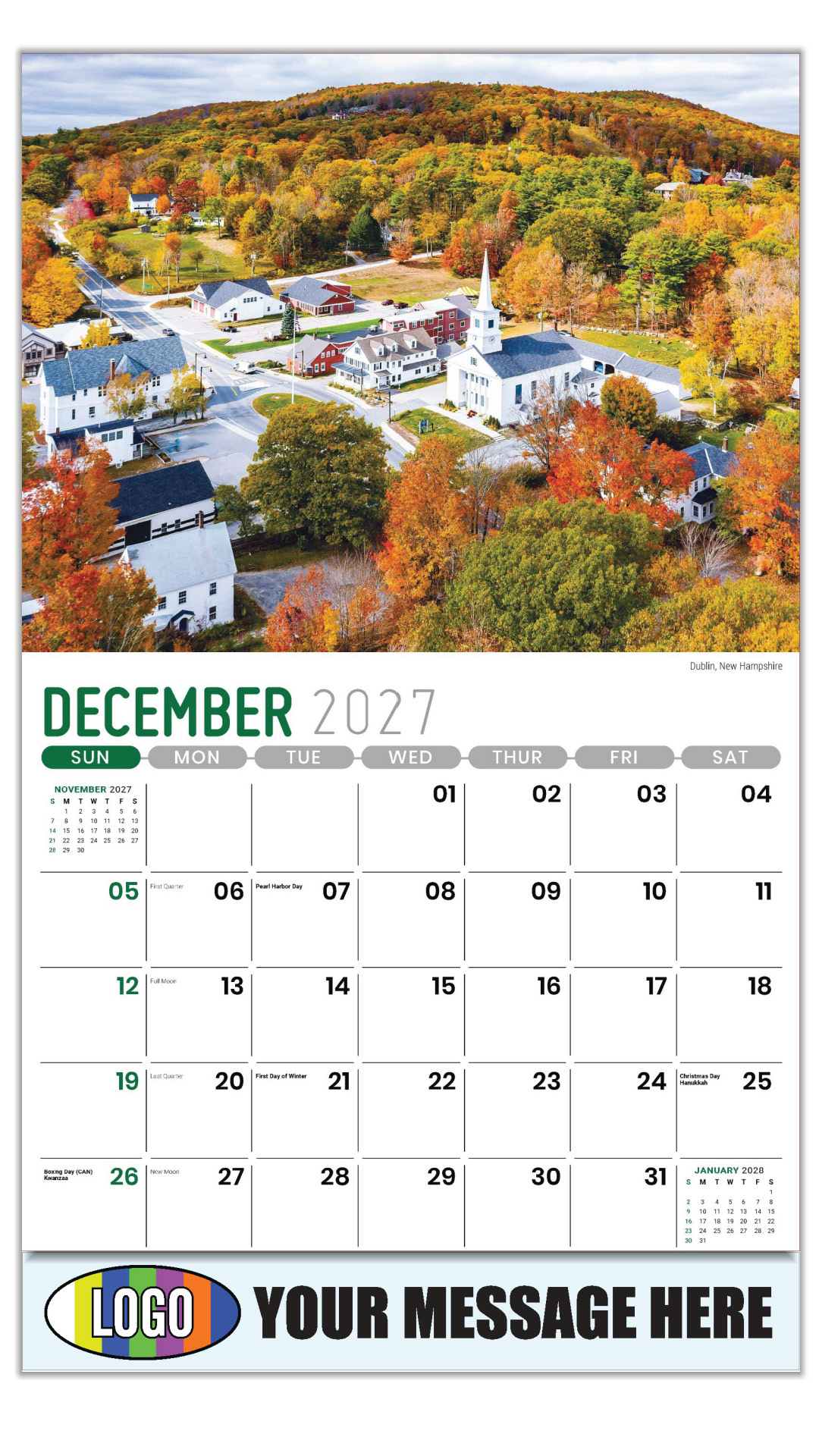 2027 Scenes of New England Business Promotional Calendar