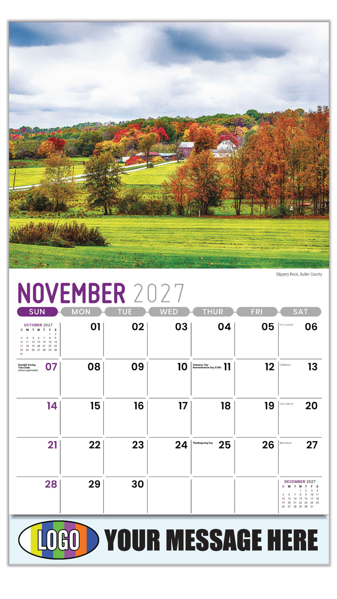 2027 Scenes of Pennsylvania Business Promotional Calendar