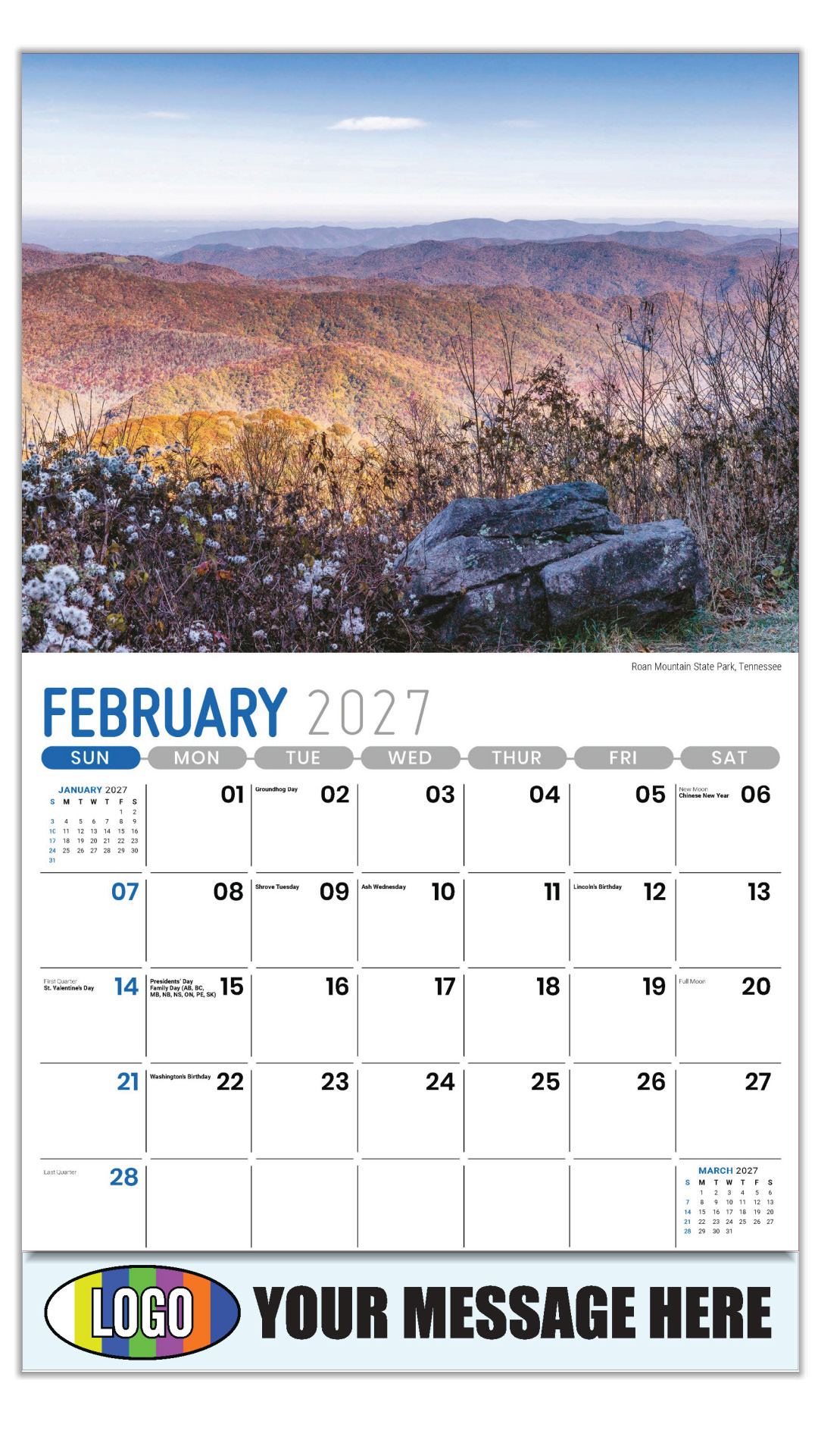 2027 Scenes of Southeast USA Business Promotional Calendar