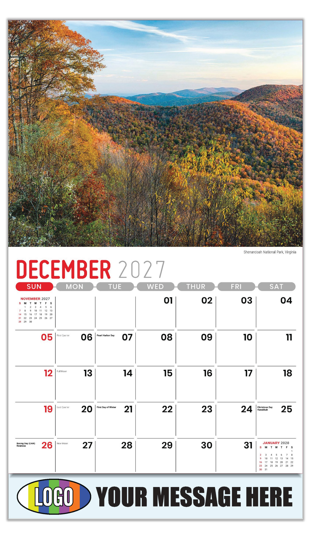 2027 Scenes of Southeast USA Business Promotional Calendar