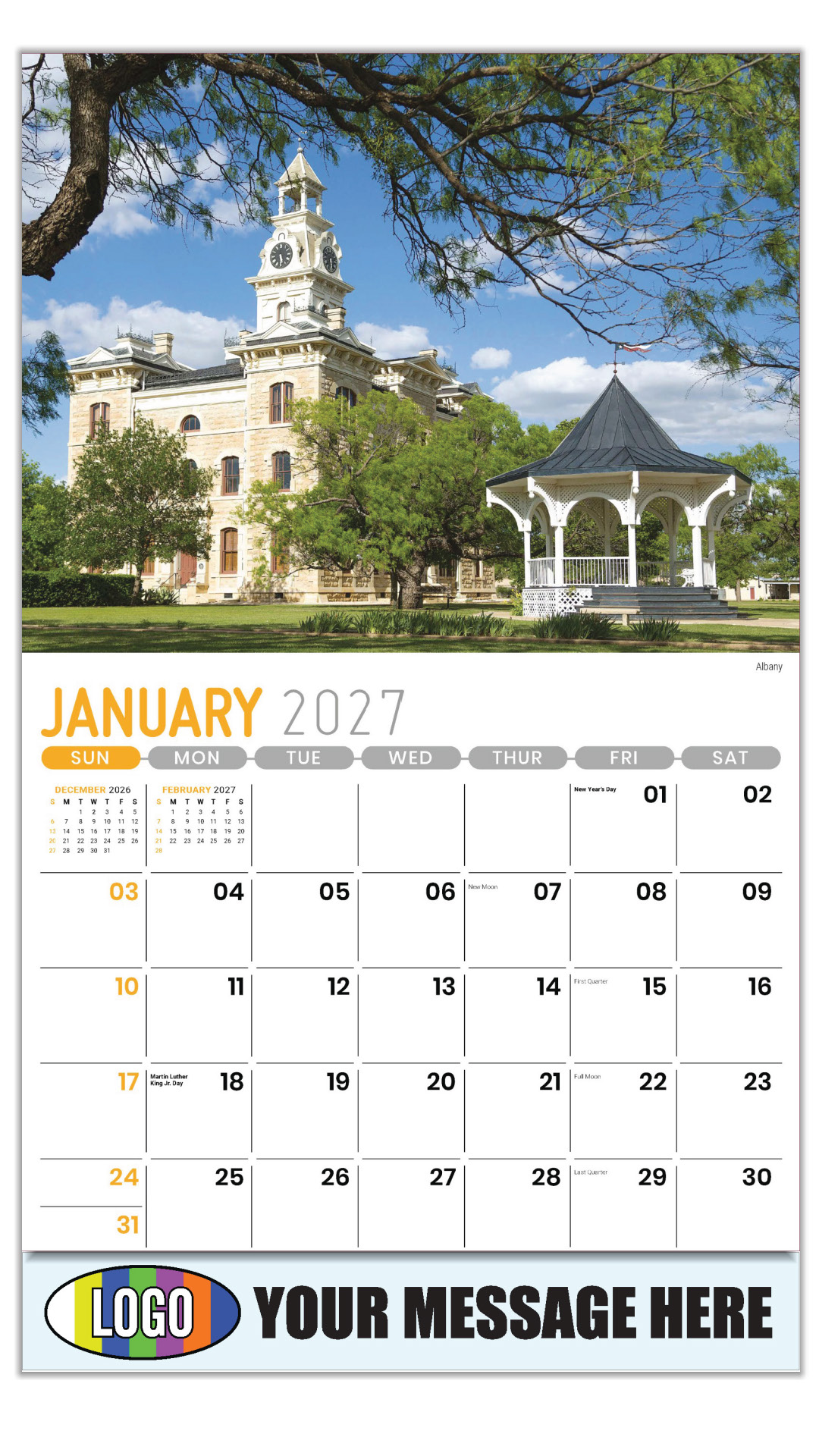 2027 Scenes of Texas Business Promotional Calendar