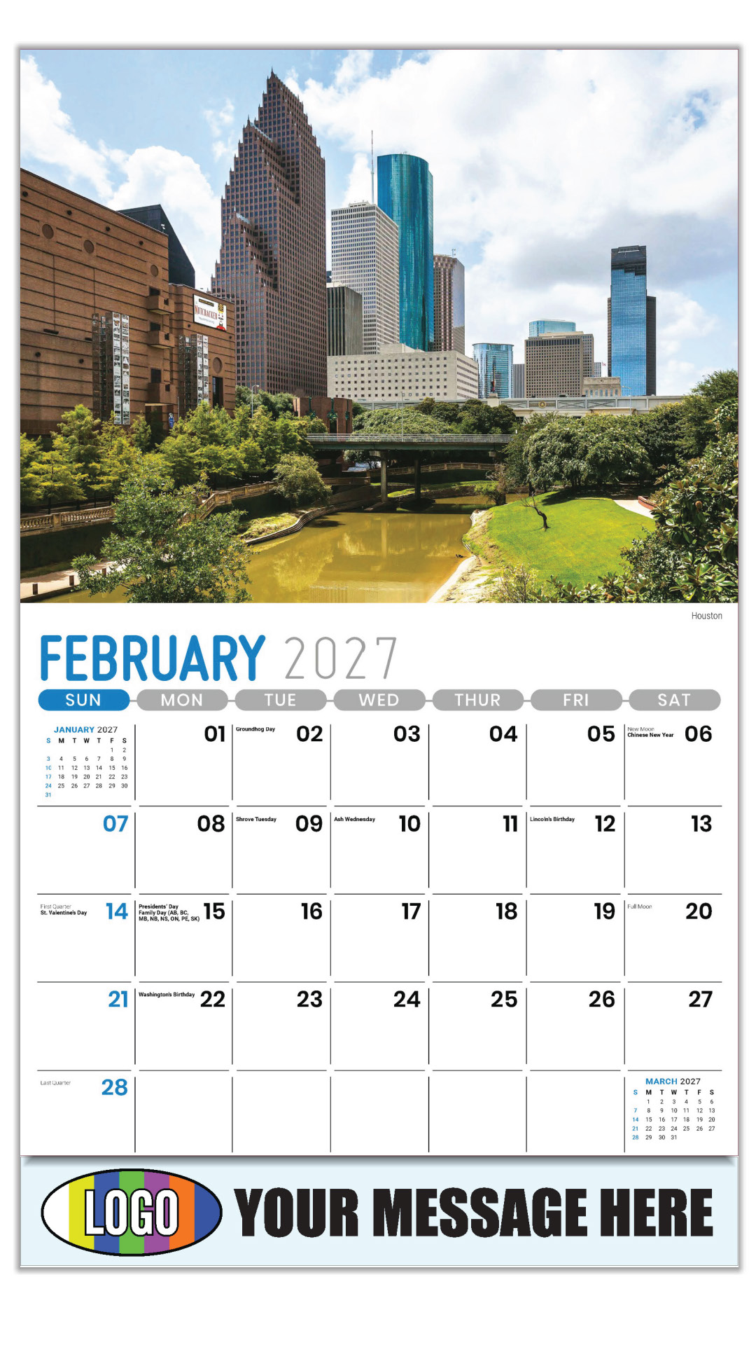 2027 Scenes of Texas Business Promotional Calendar