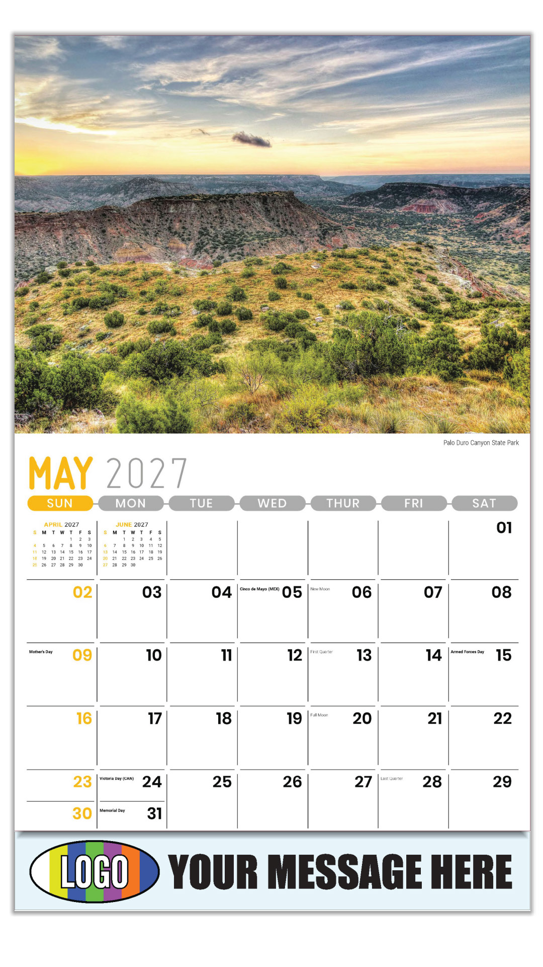 2027 Scenes of Texas Business Promotional Calendar