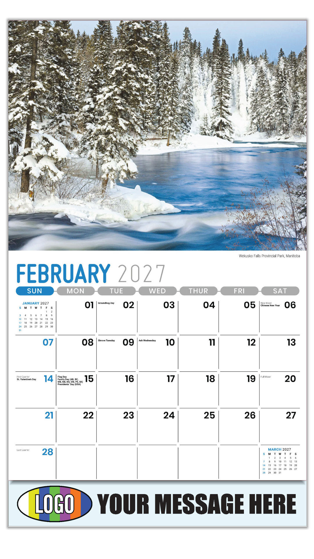 2027 Scenes of Western Canada Business Promotional Calendar