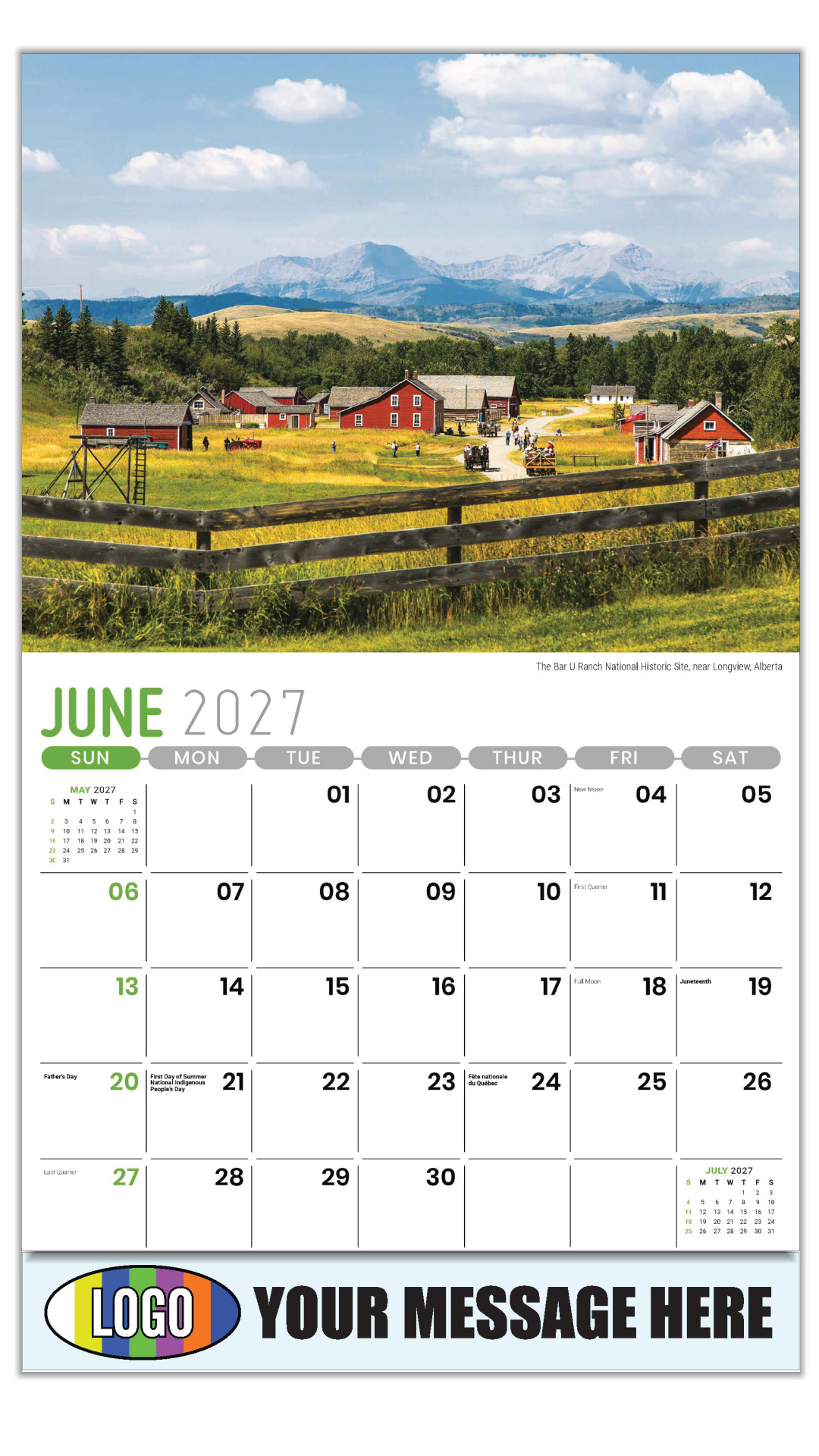 2027 Scenes of Western Canada Business Promotional Calendar