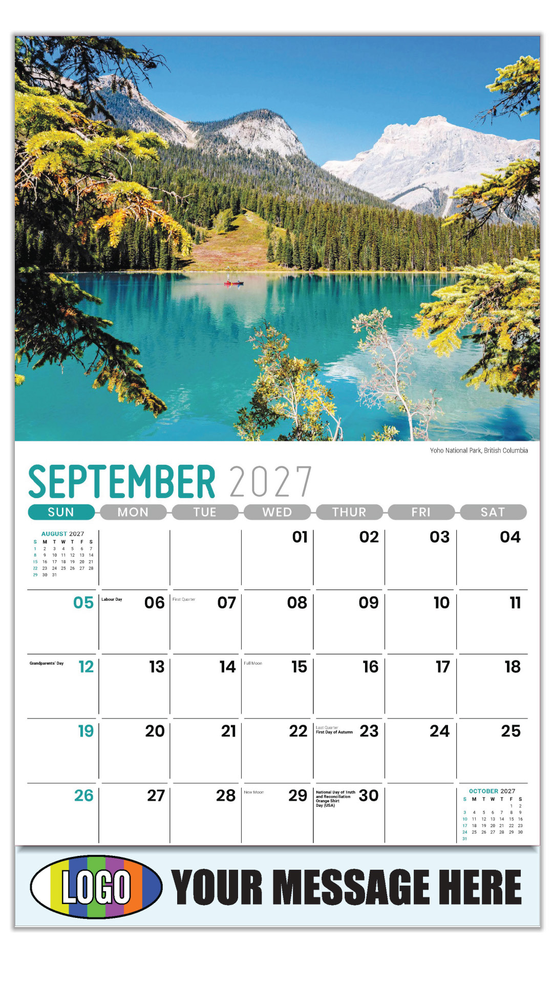 2027 Scenes of Western Canada Business Promotional Calendar