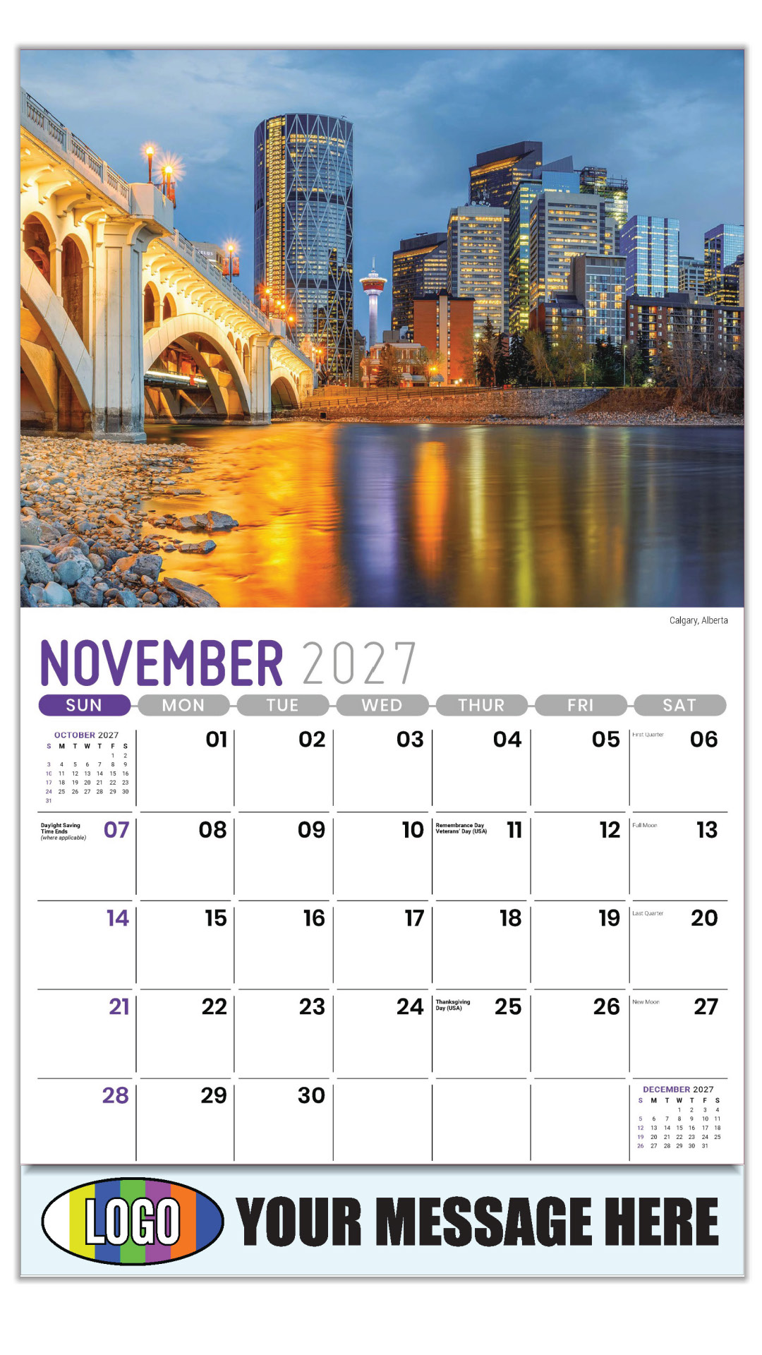 2027 Scenes of Western Canada Business Promotional Calendar