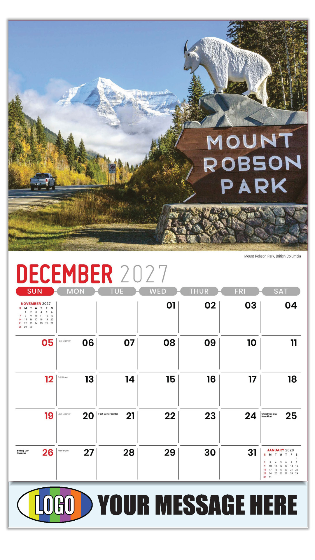 2027 Scenes of Western Canada Business Promotional Calendar