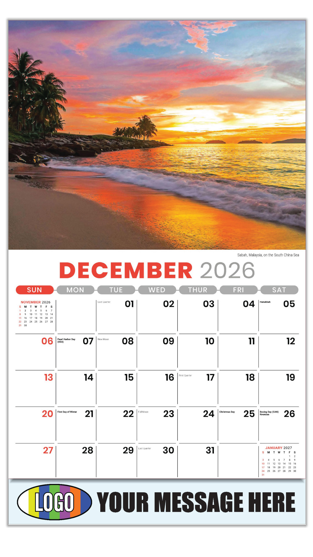 2027 Sun, Sand and Surf Business Promotional Calendar