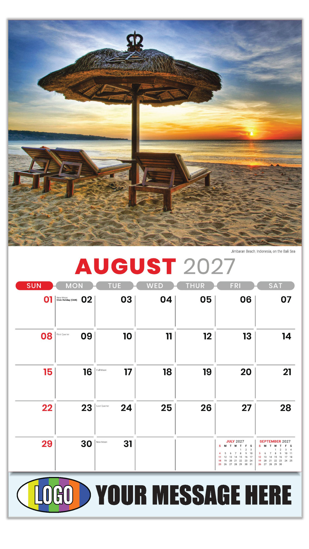 2027 Sun, Sand and Surf Business Promotional Calendar