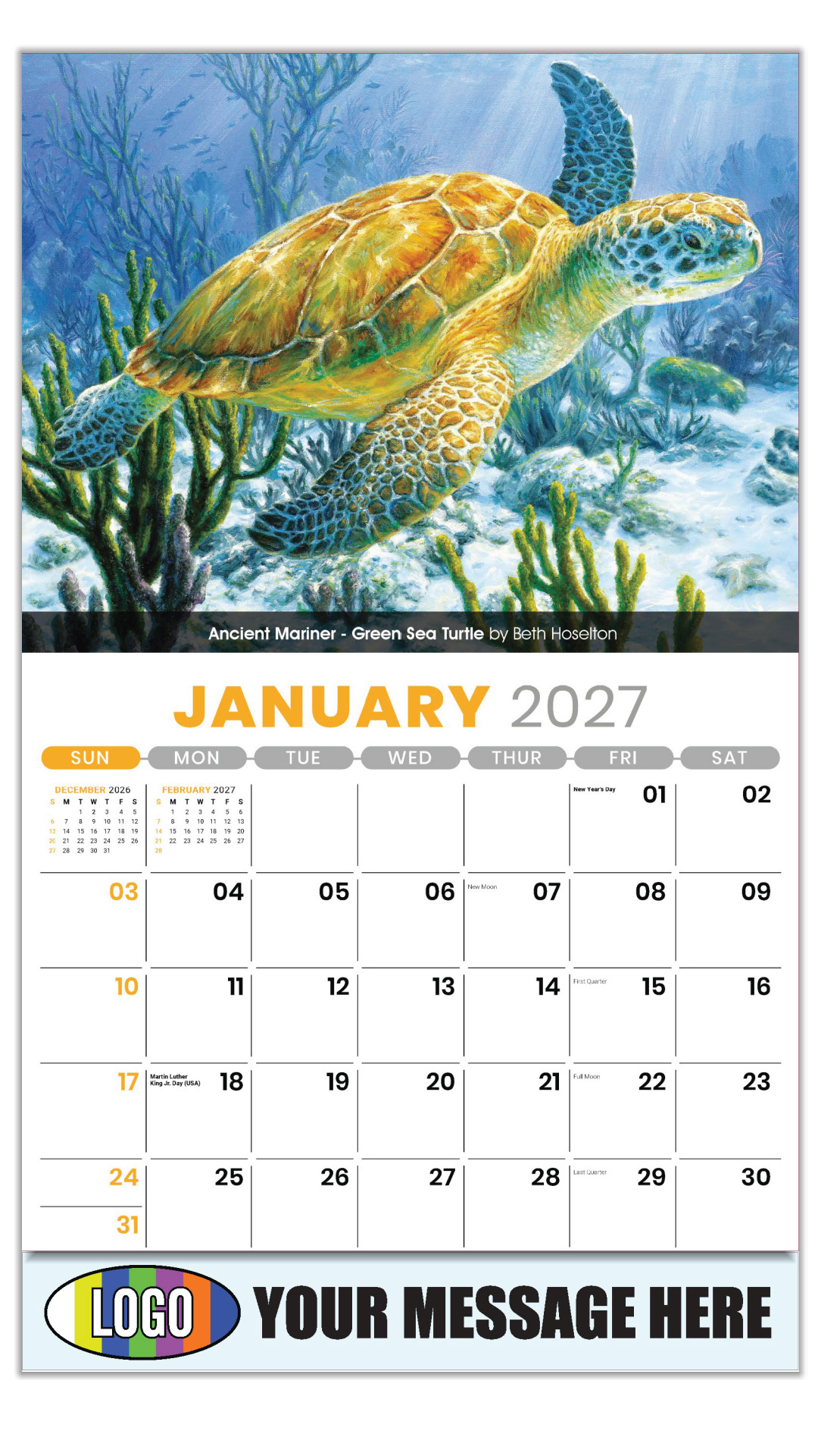 2026 Wildlife Portraits Business Promotional Calendar