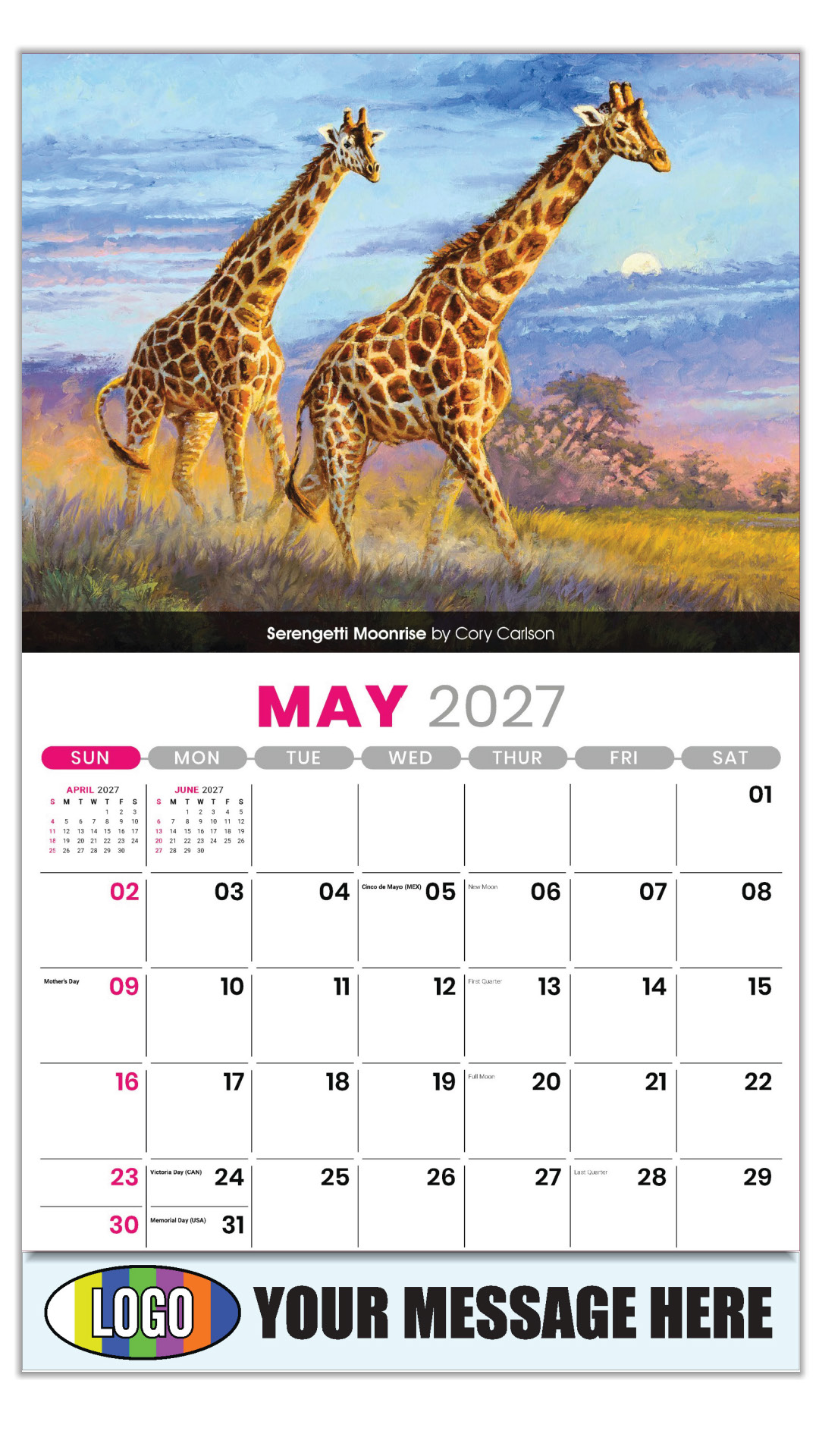 2026 Wildlife Portraits Business Promotional Calendar