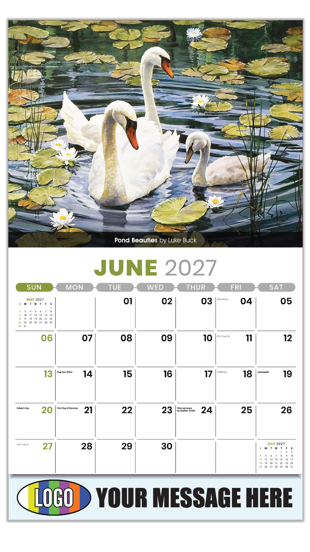 2026 Wildlife Portraits Business Promotional Calendar