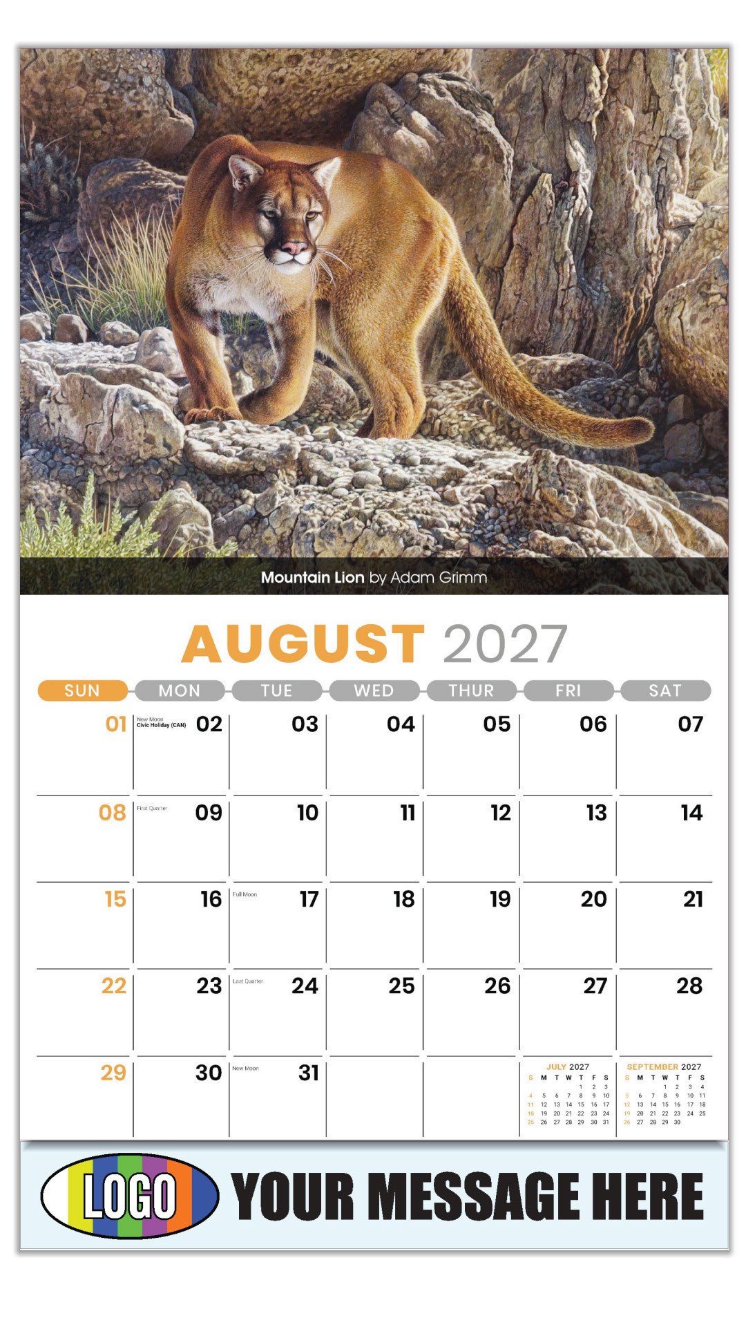 2026 Wildlife Portraits Business Promotional Calendar