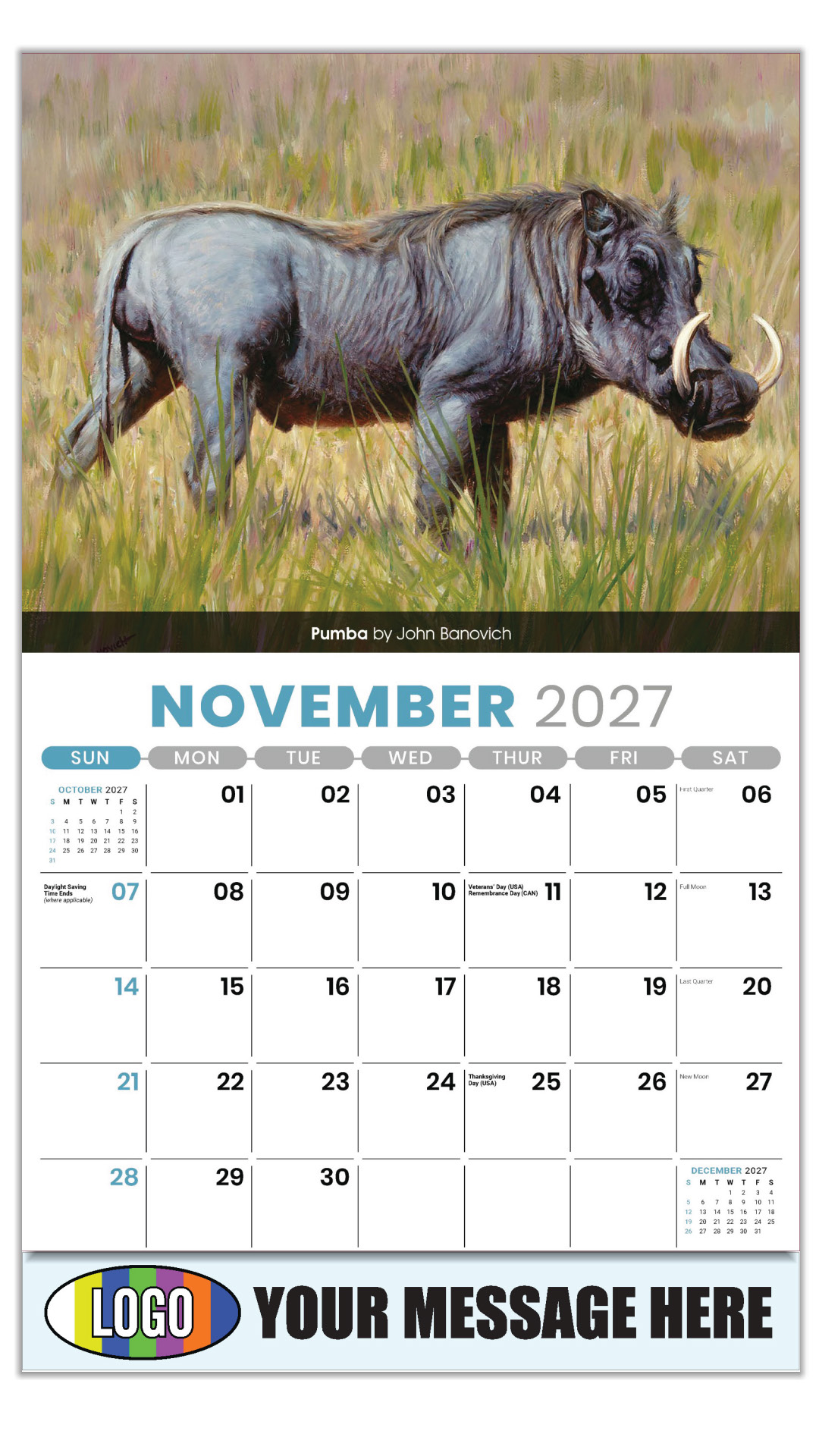 2026 Wildlife Portraits Business Promotional Calendar