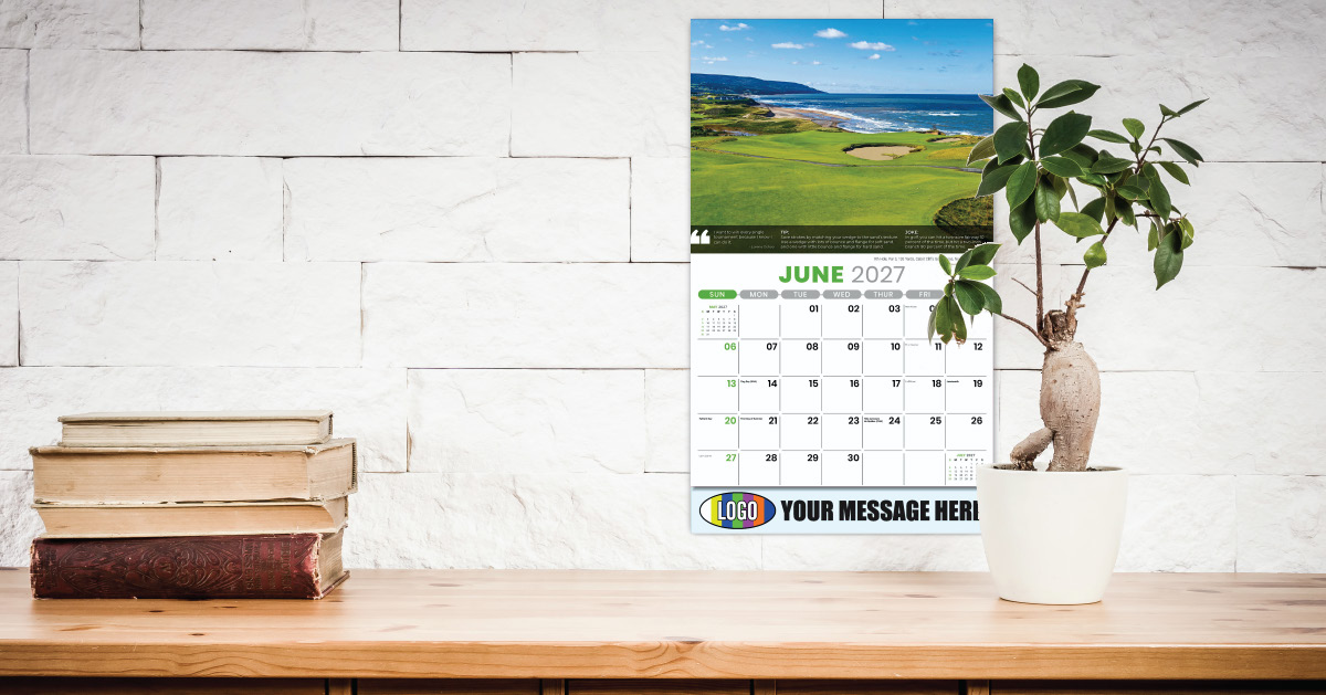 2027 Golf Tips, Quips and Holes Business Promotional Calendar
