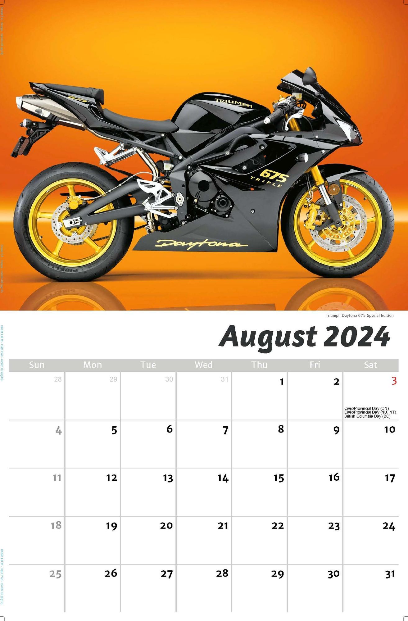 2024 Wall Calendar | Motorcycle Mania
