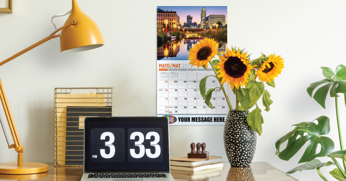 2027 Bilingual Business Promotional Calendar - Scenes of America