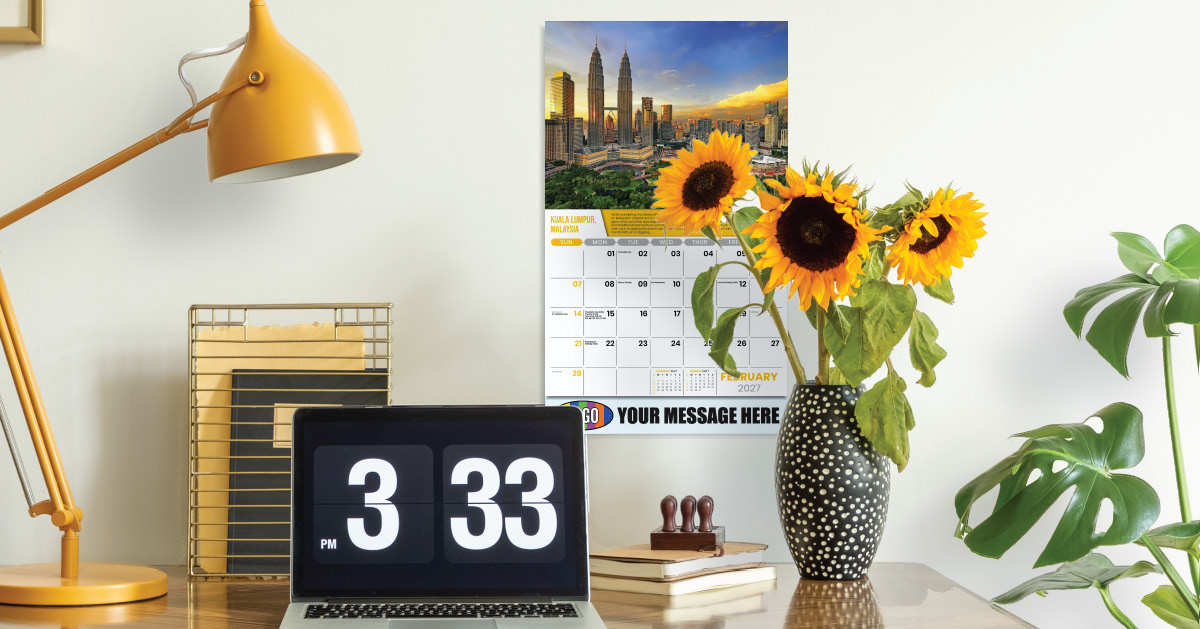 2027 World Travel Destinations Business Promotional Calendar